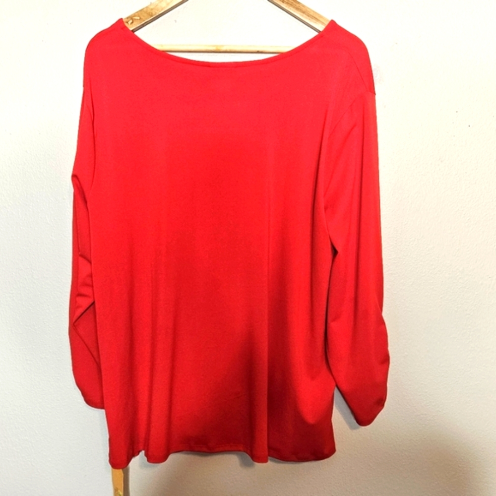 Ruby Rd. Red Top Polyester Spandex Size 1X - Picture 4 of 10